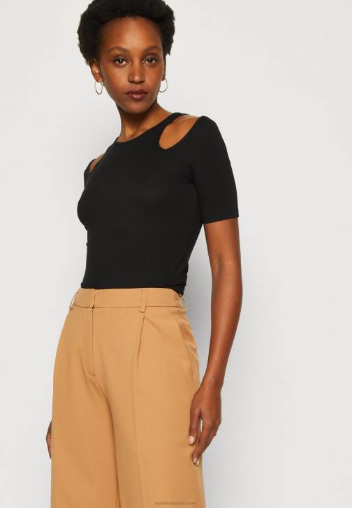 PN6V307 ženy Anna Field černé tričko s potiskem