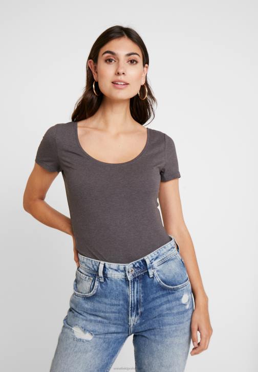 PN6V312 ženy Anna Field 3 balení basic trička bílá/černá/tmavě šedá