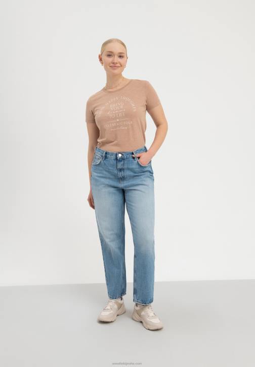 PN6V321 ženy Anna Field oživte své sny s potiskem trička v hnědé barvě