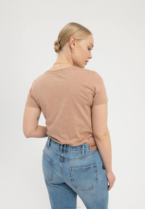 PN6V321 ženy Anna Field oživte své sny s potiskem trička v hnědé barvě