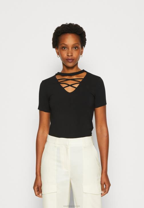 PN6V325 ženy Anna Field černé tričko s potiskem