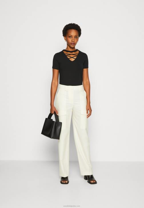 PN6V325 ženy Anna Field černé tričko s potiskem