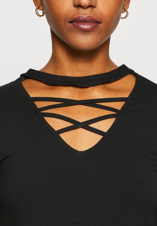 PN6V325 ženy Anna Field černé tričko s potiskem