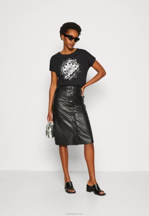 PN6V332 ženy Anna Field černé tričko s potiskem