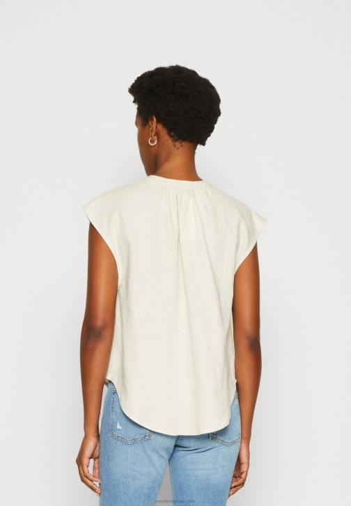 PN6V336 ženy Anna Field lněná směs košile s potiskem tričko béžová