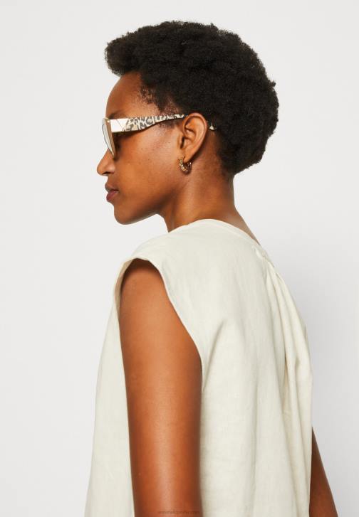 PN6V336 ženy Anna Field lněná směs košile s potiskem tričko béžová