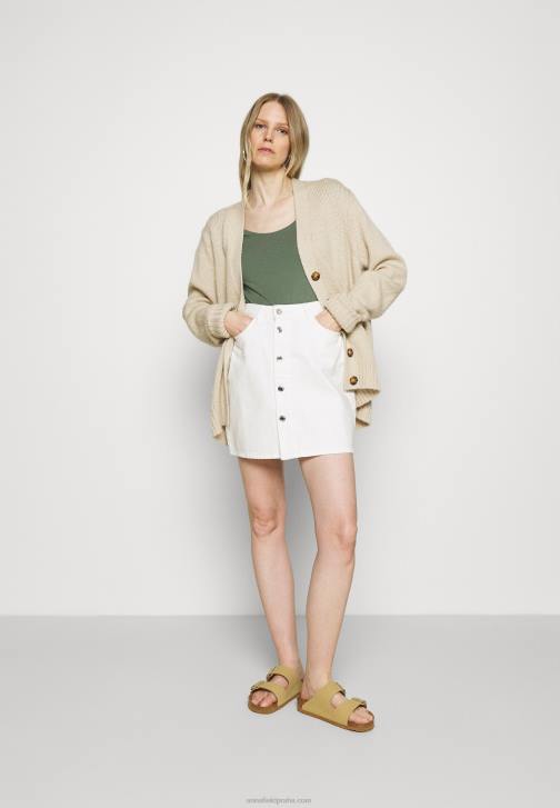 PN6V342 ženy Anna Field 3 balení basic trička bílá/strakatá světle šedá/světle zelená