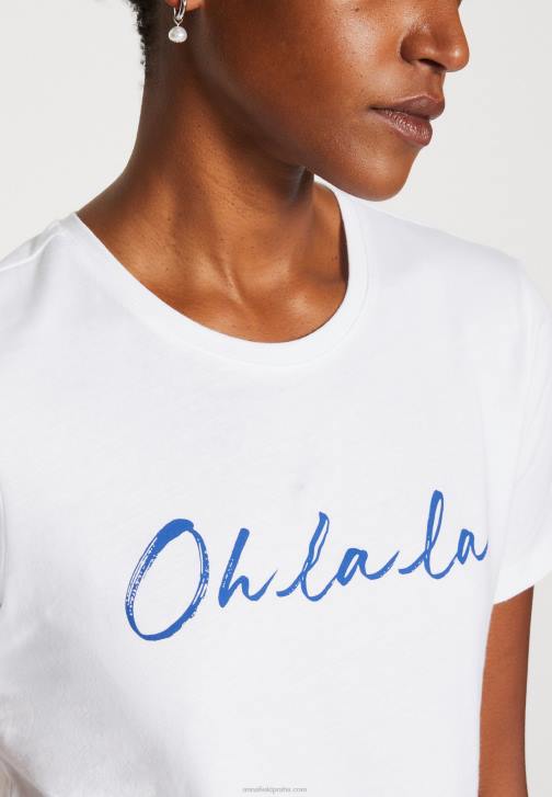 PN6V347 ženy Anna Field bílé tričko s potiskem