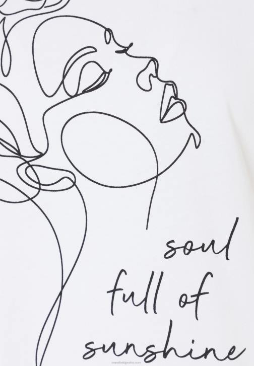 PN6V364 ženy Anna Field bílé tričko s potiskem