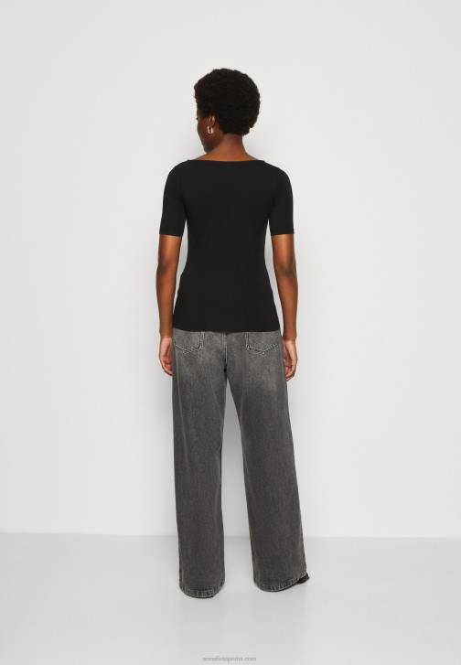 PN6V366 ženy Anna Field potisk trička černo/černá