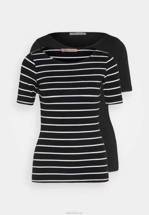 PN6V366 ženy Anna Field potisk trička černo/černá