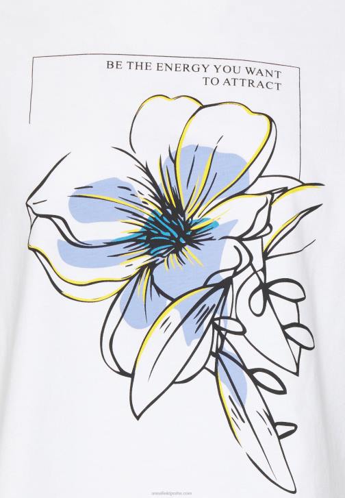 PN6V367 ženy Anna Field bílé tričko s potiskem