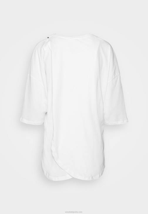 PN6V371 ženy Anna Field bílé tričko s potiskem