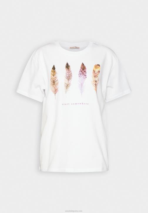 PN6V372 ženy Anna Field bílé tričko s potiskem