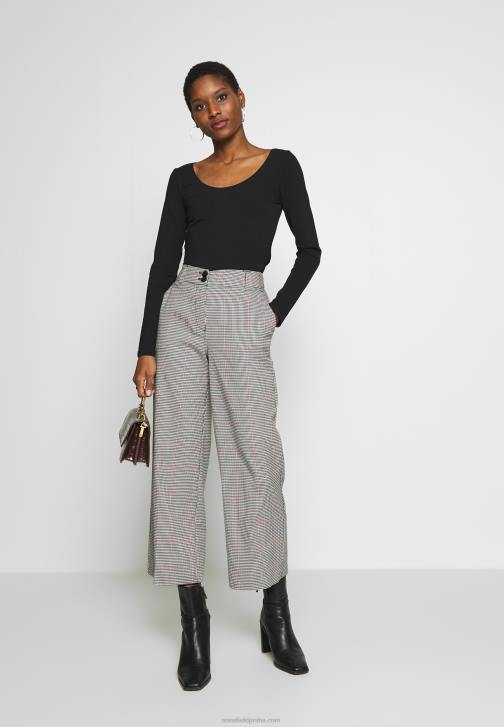 PN6V513 ženy Anna Field 2 balení top s dlouhým rukávem, černo/bílá