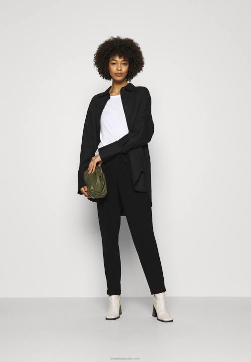 PN6V519 ženy Anna Field 2 balení top s dlouhým rukávem, bílá/černá