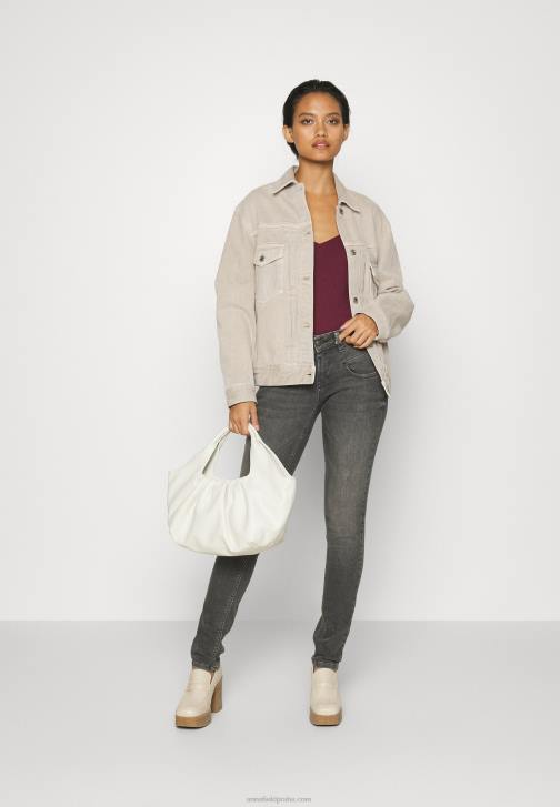 PN6V530 ženy Anna Field tmavě červený top s dlouhým rukávem