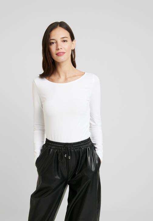 PN6V550 ženy Anna Field 2 balení top s dlouhým rukávem, černo/bílá