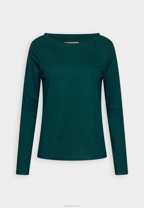 PN6V556 ženy Anna Field tmavě zelený top s dlouhým rukávem