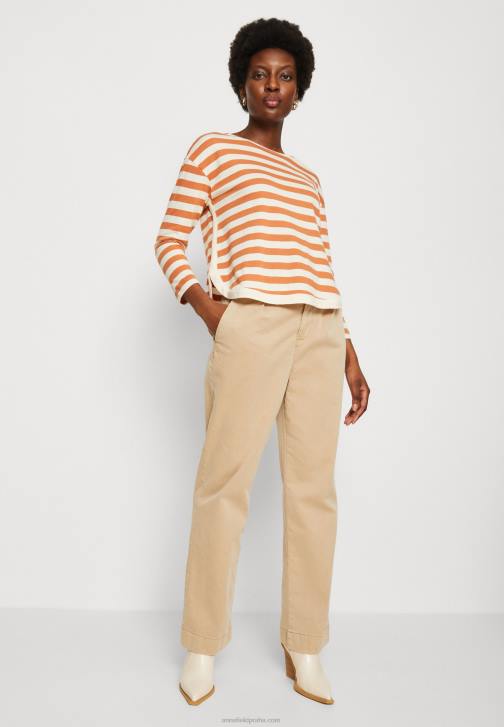 PN6V558 ženy Anna Field top s dlouhým rukávem bílá/meruňková