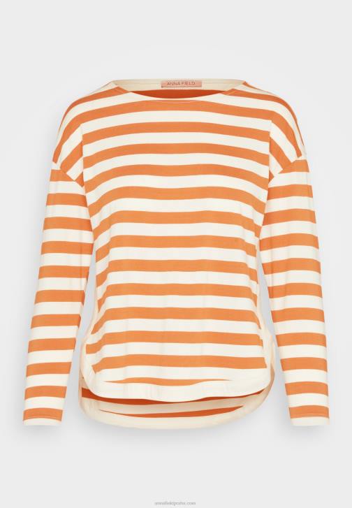 PN6V558 ženy Anna Field top s dlouhým rukávem bílá/meruňková