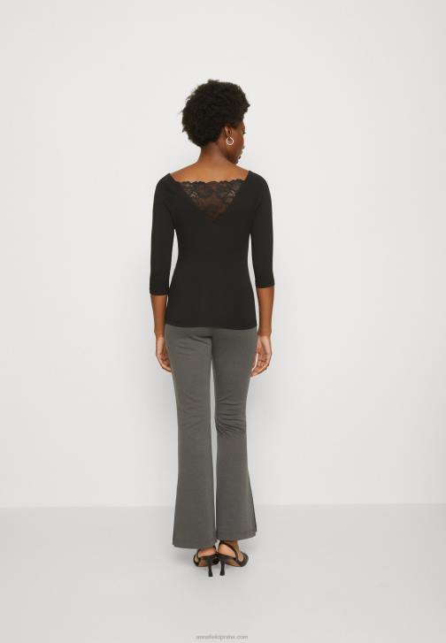 PN6V564 ženy Anna Field černý top s dlouhým rukávem