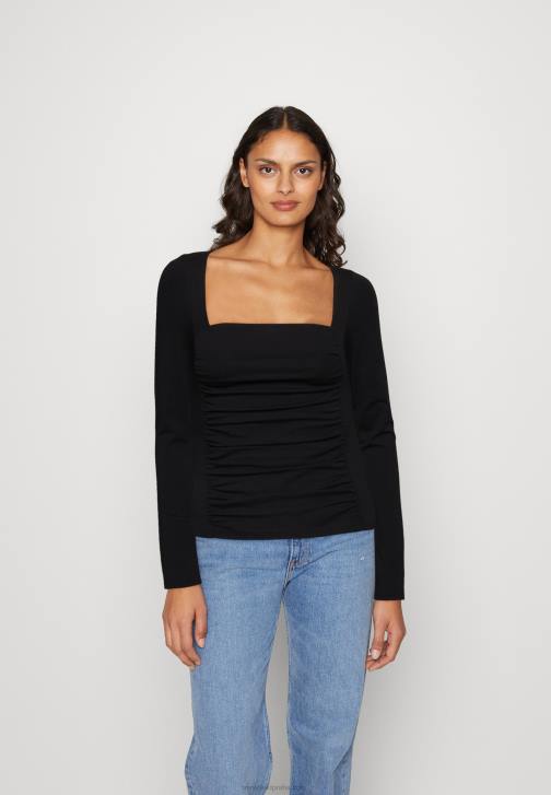 PN6V568 ženy Anna Field černý top s dlouhým rukávem