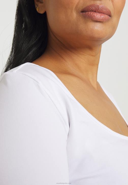 PN6V572 ženy Anna Field top s dlouhým rukávem v bílé barvě