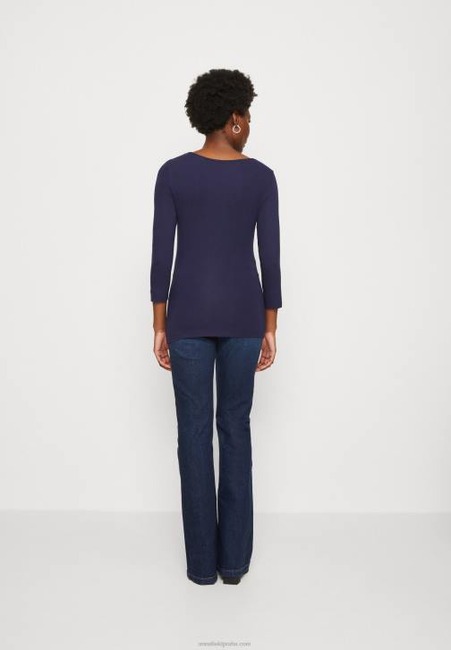 PN6V574 ženy Anna Field tmavě modrý top s dlouhým rukávem