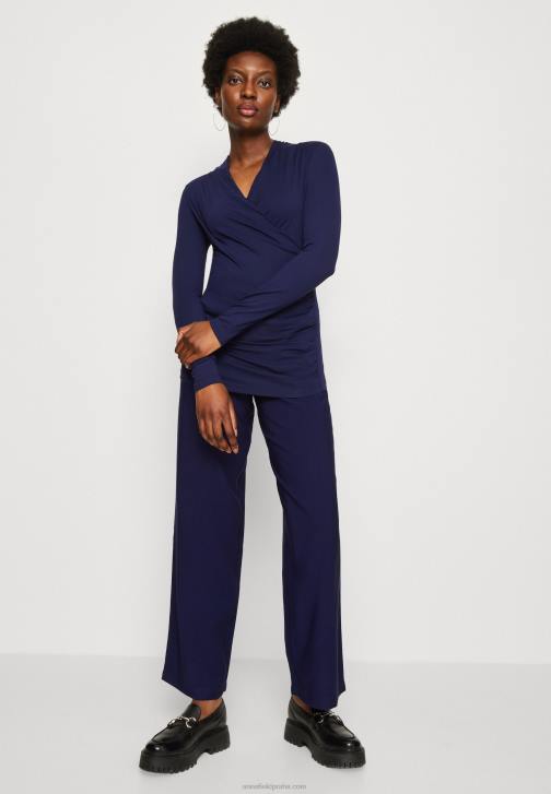 PN6V577 ženy Anna Field tmavě modrý top s dlouhým rukávem