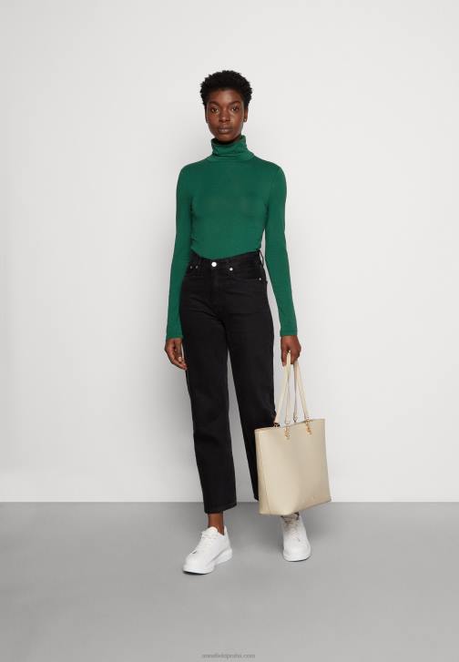 PN6V583 ženy Anna Field tmavě zelený top s dlouhým rukávem