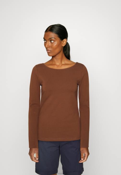 PN6V584 ženy Anna Field 2 balení top s dlouhým rukávem hnědá/bílá