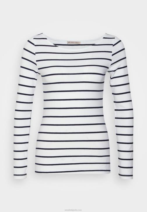 PN6V587 ženy Anna Field 2 balení top s dlouhým rukávem bílá/námořnická