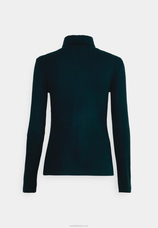 PN6V596 ženy Anna Field tmavě zelený top s dlouhým rukávem