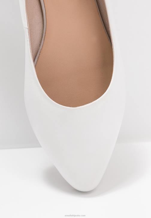 PN6V2072 ženy Anna Field kožené baletní lodičky bílé