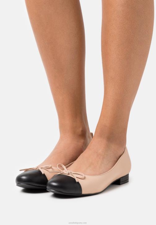 PN6V2073 ženy Anna Field kožené baletní lodičky béžové