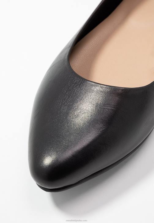 PN6V2077 ženy Anna Field kožené baletní lodičky černé