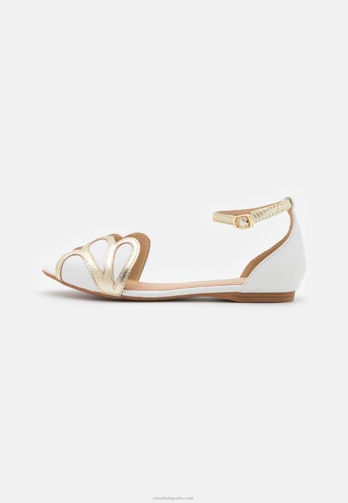 PN6V2087 ženy Anna Field kožené peeptoe baletní lodičky bílé