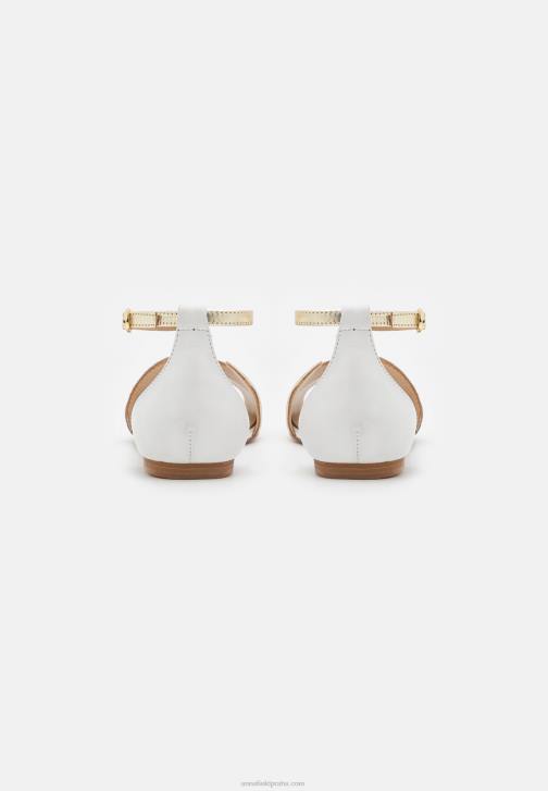 PN6V2087 ženy Anna Field kožené peeptoe baletní lodičky bílé