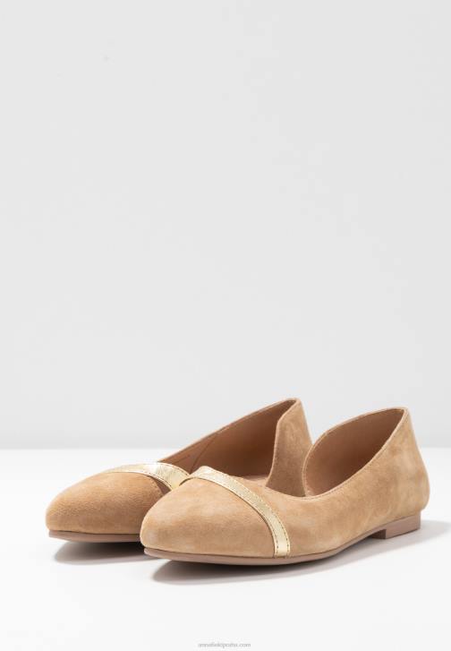 PN6V2106 ženy Anna Field kožené baletní lodičky béžové