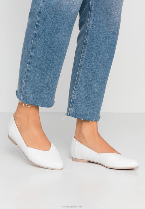 PN6V2135 ženy Anna Field kožené baleríny baletní lodičky bílé