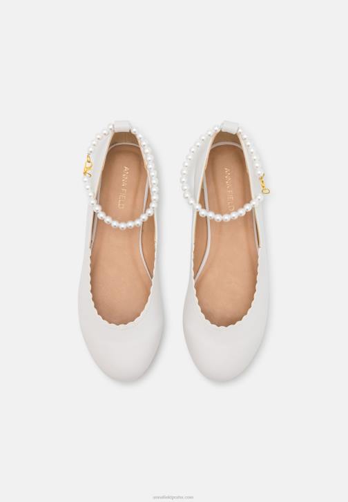 PN6V2178 ženy Anna Field Kotníkové baletní lodičky bílé