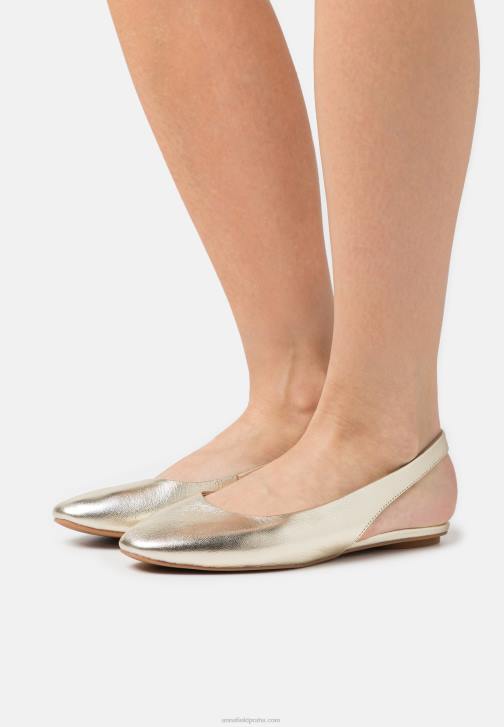 PN6V2182 ženy Anna Field kožené slingback baletní lodičky zlaté