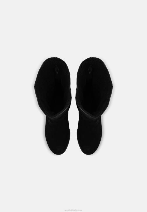 PN6V2219 ženy Anna Field kožené zimní boty černé