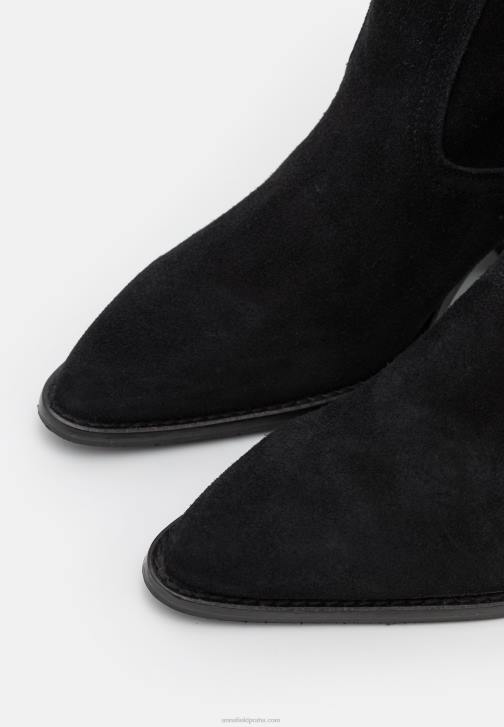 PN6V2225 ženy Anna Field kožené kovbojské/motorkářské boty černé