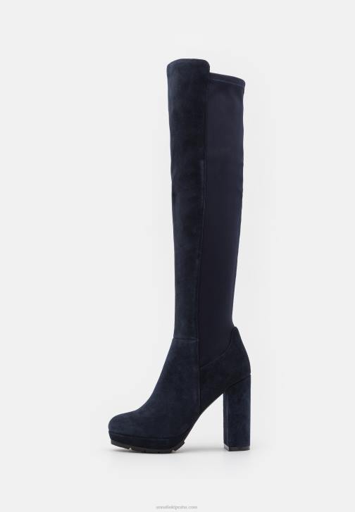 PN6V2243 ženy Anna Field kožené kozačky nad kolena tmavě modré