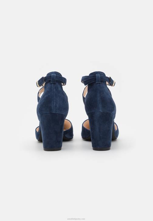 PN6V1624 ženy Anna Field kožené vysoké podpatky tmavě modré