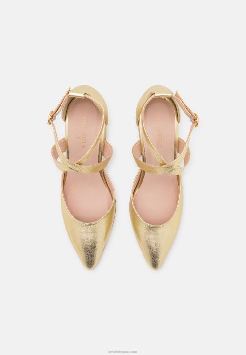 PN6V1639 ženy Anna Field kožené klasické zlaté podpatky