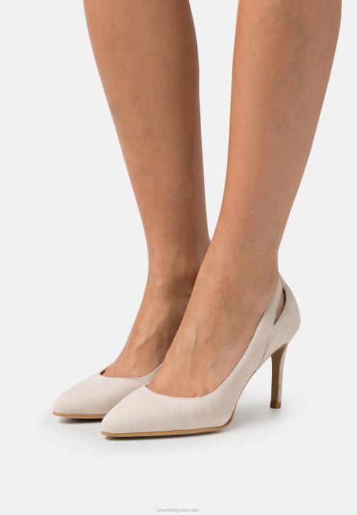 PN6V1774 ženy Anna Field kožené vysoké podpatky 1světle šedá