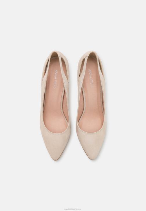 PN6V1774 ženy Anna Field kožené vysoké podpatky 1světle šedá